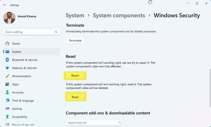 1726456076 688 How to Reset or Repair Windows Security or Reinstall Defender