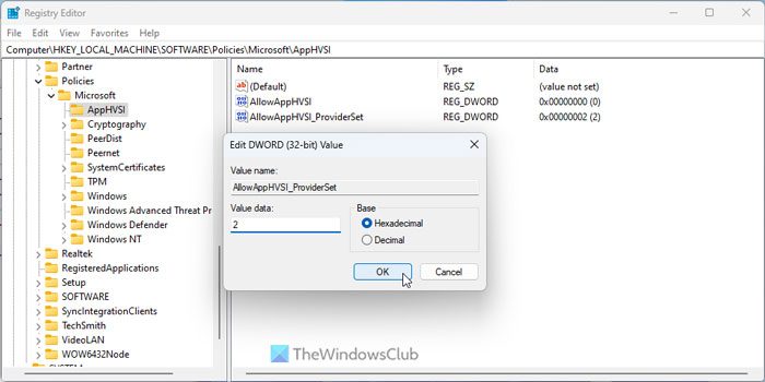 Configure Microsoft Defender Application Guard settings using REGEDIT