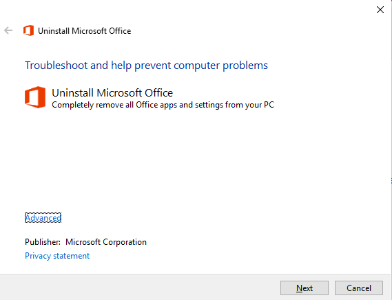 Uninstall Microsoft Office