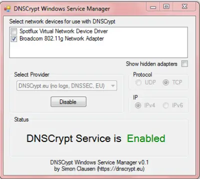 DNS-Crypt Service Manager