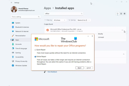 How to Repair Office on Windows 11/10