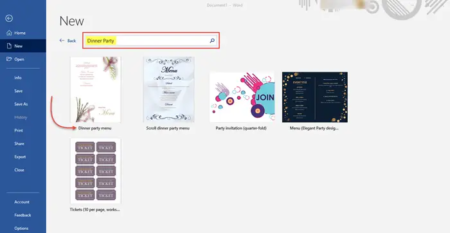 How to search for Online Templates in Word