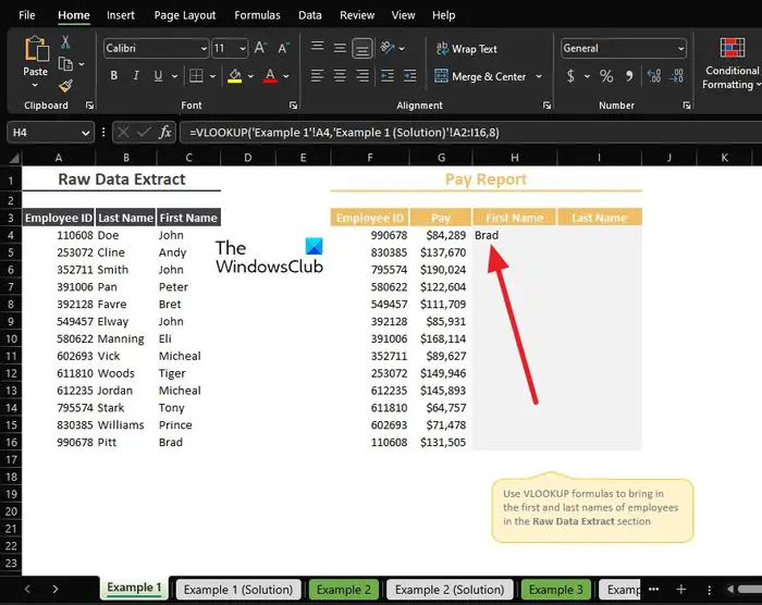 Excel VLOOKUP Formula