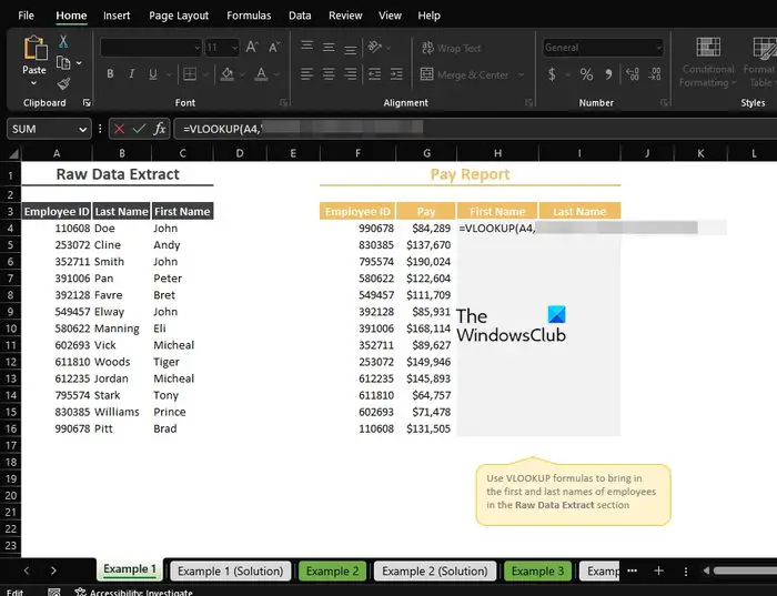 Add VLOOKUP Formula Excel