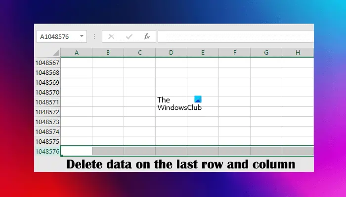 Delete data on last row and column