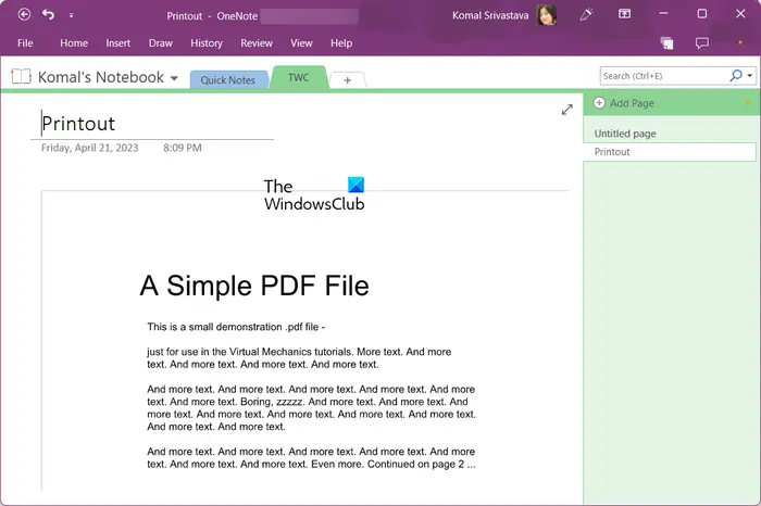 1728236195 588 How to import PDF to OneNote in Windows 1110