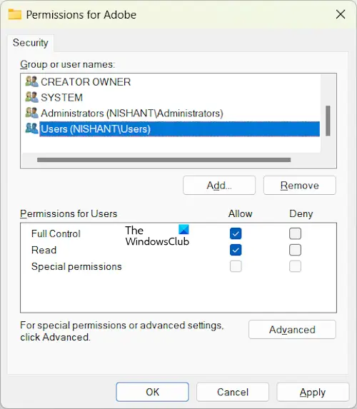 Edit Registry Permissins