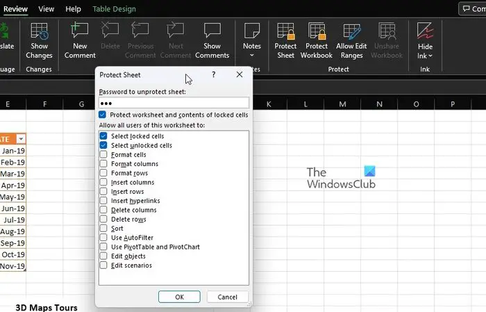 Protect Excel Worksheet Password