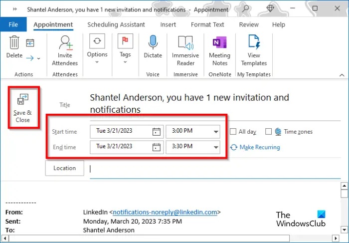 1728339806 568 How to turn Email into Appointment in Outlook