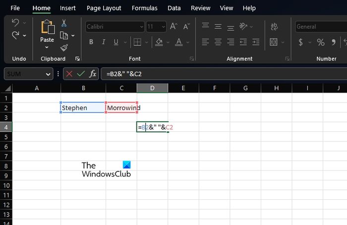 Excel Ampersand