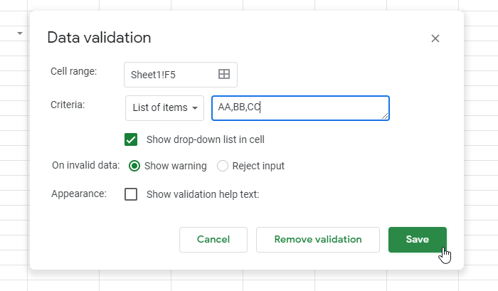 1728396870 147 How to create a drop down list in Excel and Google