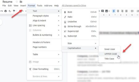 How to change the Case of Text in Word and Google Sheets