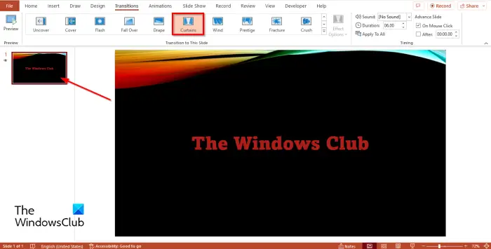 1728418904 682 How to add Curtain transition in PowerPoint