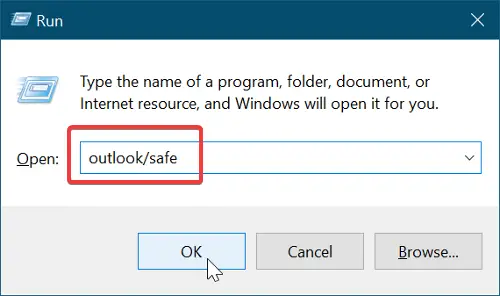 open outlook in safe mode to Repair your Microsoft Outlook installation