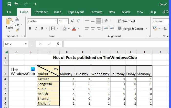 Split a cell diagonally in Microsoft Excel