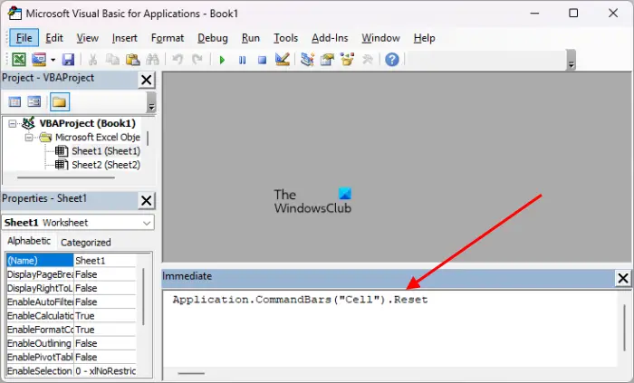 Run a VBA script in Excel