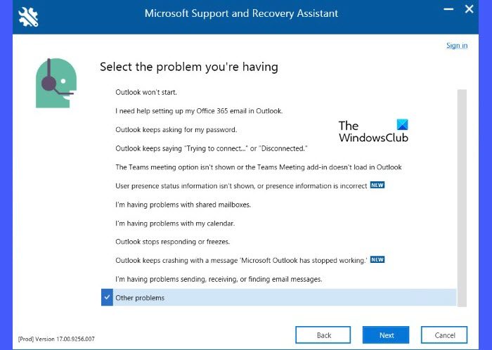 Microsoft Support and Recovery Assistant