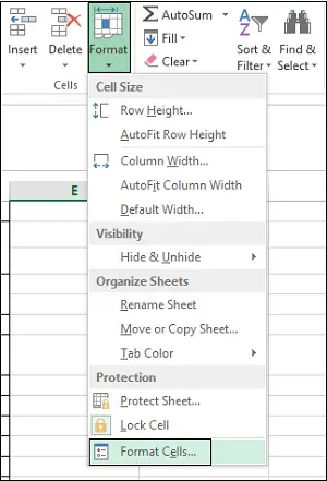 format cells