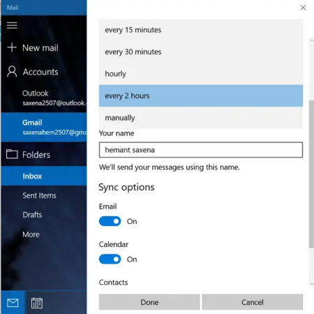 Manage Mail App Sync Settings in Windows 11/10