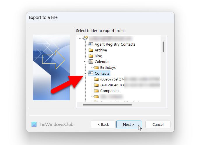 How to export contacts from Outlook