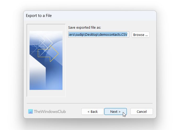 How to export contacts from Outlook