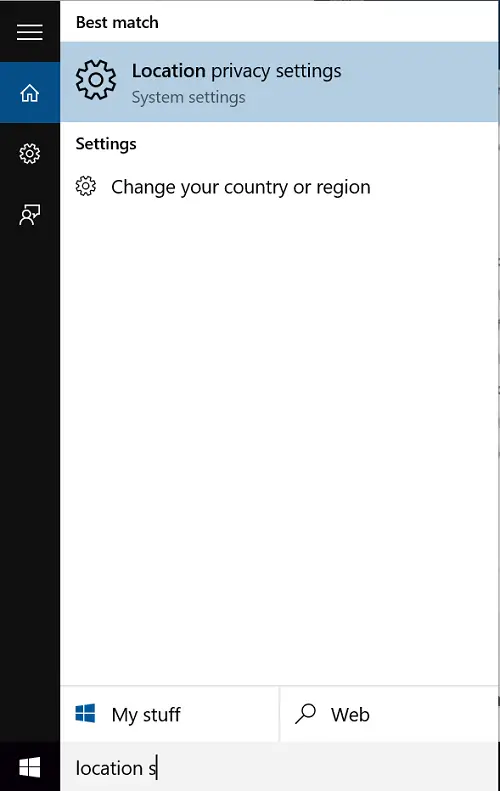 change location settings