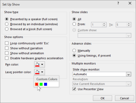 How to use Mouse as Laser Pointer in PowerPoint