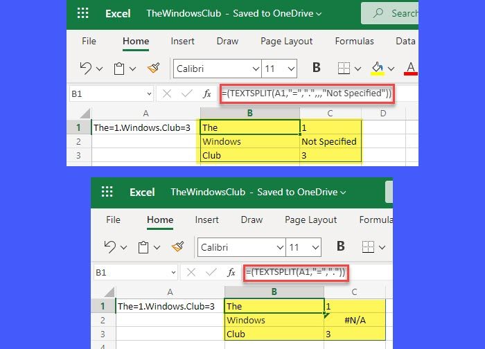 Using pad_with parameter in TEXTSPLIT function