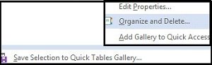 Table delete option