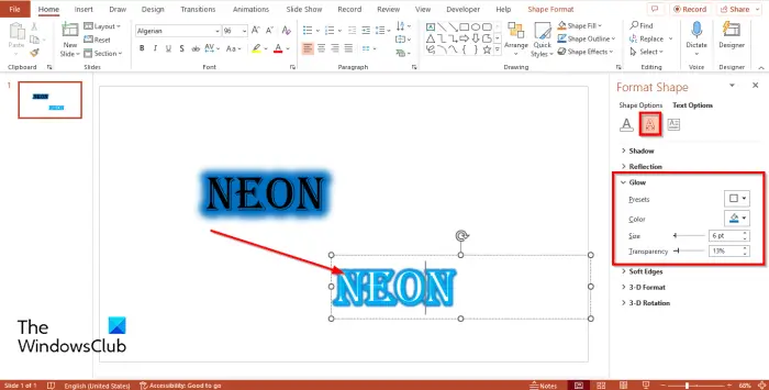 1728616858 235 How to create a Neon Text in PowerPoint