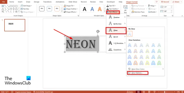 1728616858 35 How to create a Neon Text in PowerPoint