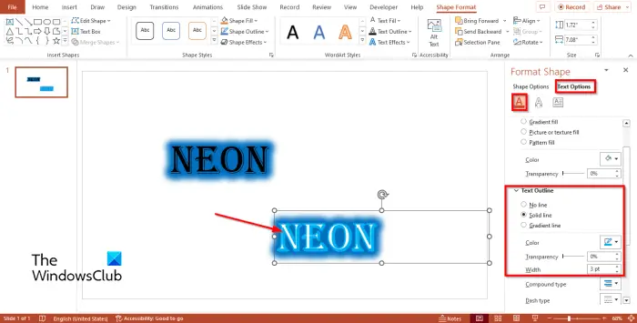 1728616858 573 How to create a Neon Text in PowerPoint