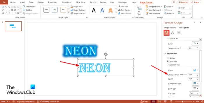 1728616859 210 How to create a Neon Text in PowerPoint