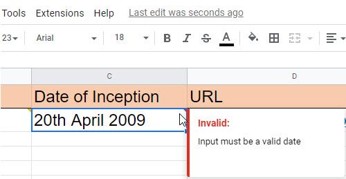 Reading a Data Validation Message in Google Sheets