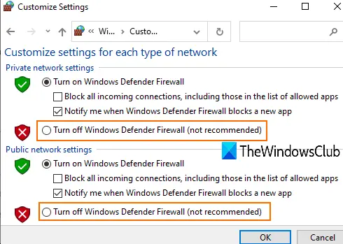 turn off windows firewall