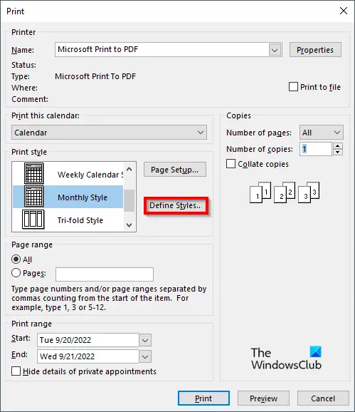 1728731405 33 How to add a new Print Style in Outlook