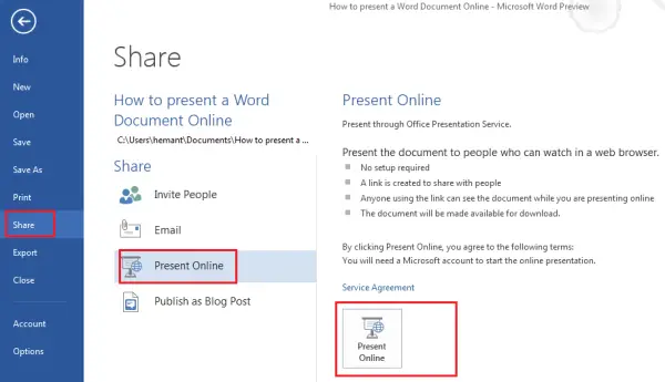 1728759884 997 How to present a Word Document Online