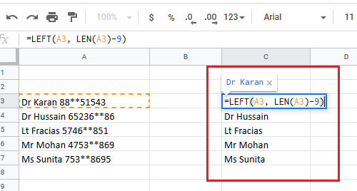 Remove last few characters