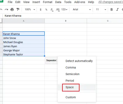 Separator function