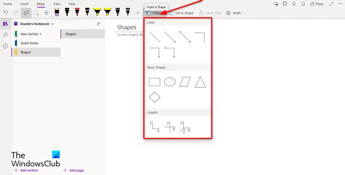 1728790085 551 How to insert Shapes in OneNote