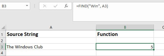 FIND function in Excel