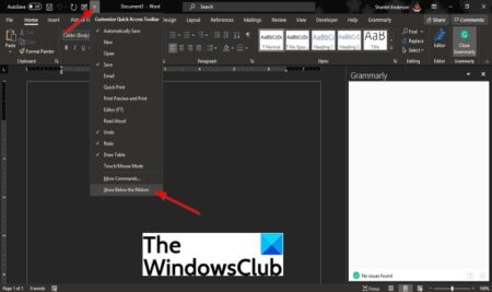 How to customize the Quick Access toolbar in Office programs