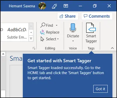 Relocate documents using Smart Tagger Word add-in