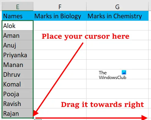 copy formula to other columns