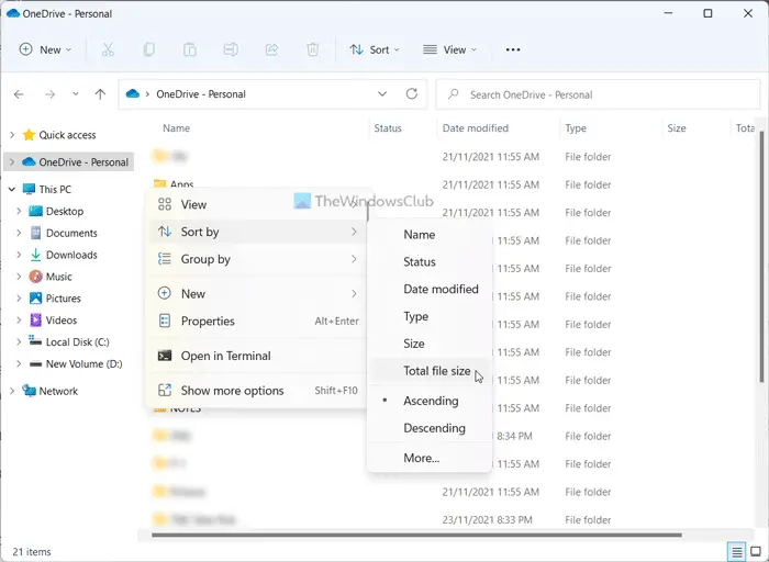 How to find large files in OneDrive Web, Desktop, and Mobile