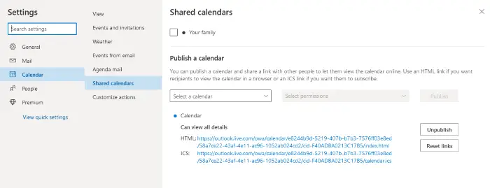 share outlook calendar 4