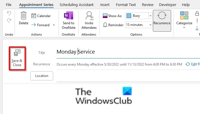 1728978138 815 Create edit and delete Recurring Calendar Appointment in Outlook