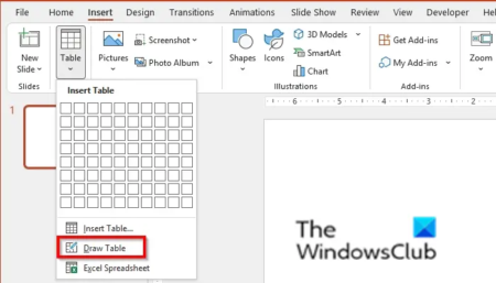 How to Insert a Table or Draw a Table in PowerPoint