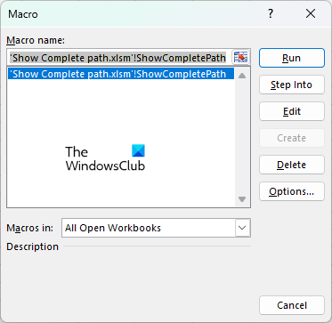 Run a Macro in Excel