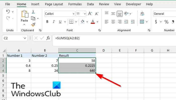 1729124566 193 How to use the SUMSQ function in